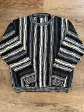 Protege Collection Vintage 90s Textured Knit Sweater XL Coogie Style Y2K Grandpa